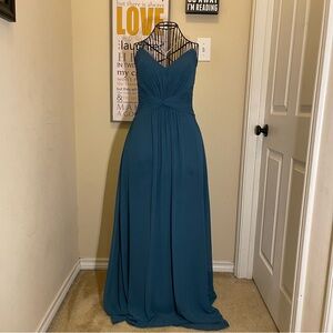 Mori Lee Teal Maxi Dress